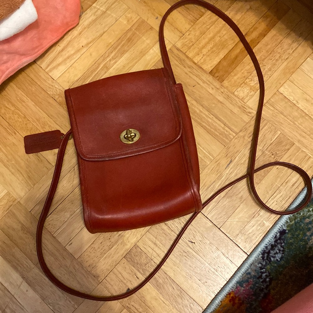 Vintage COACH Handbag SCOOTER Red Crossbody Bag